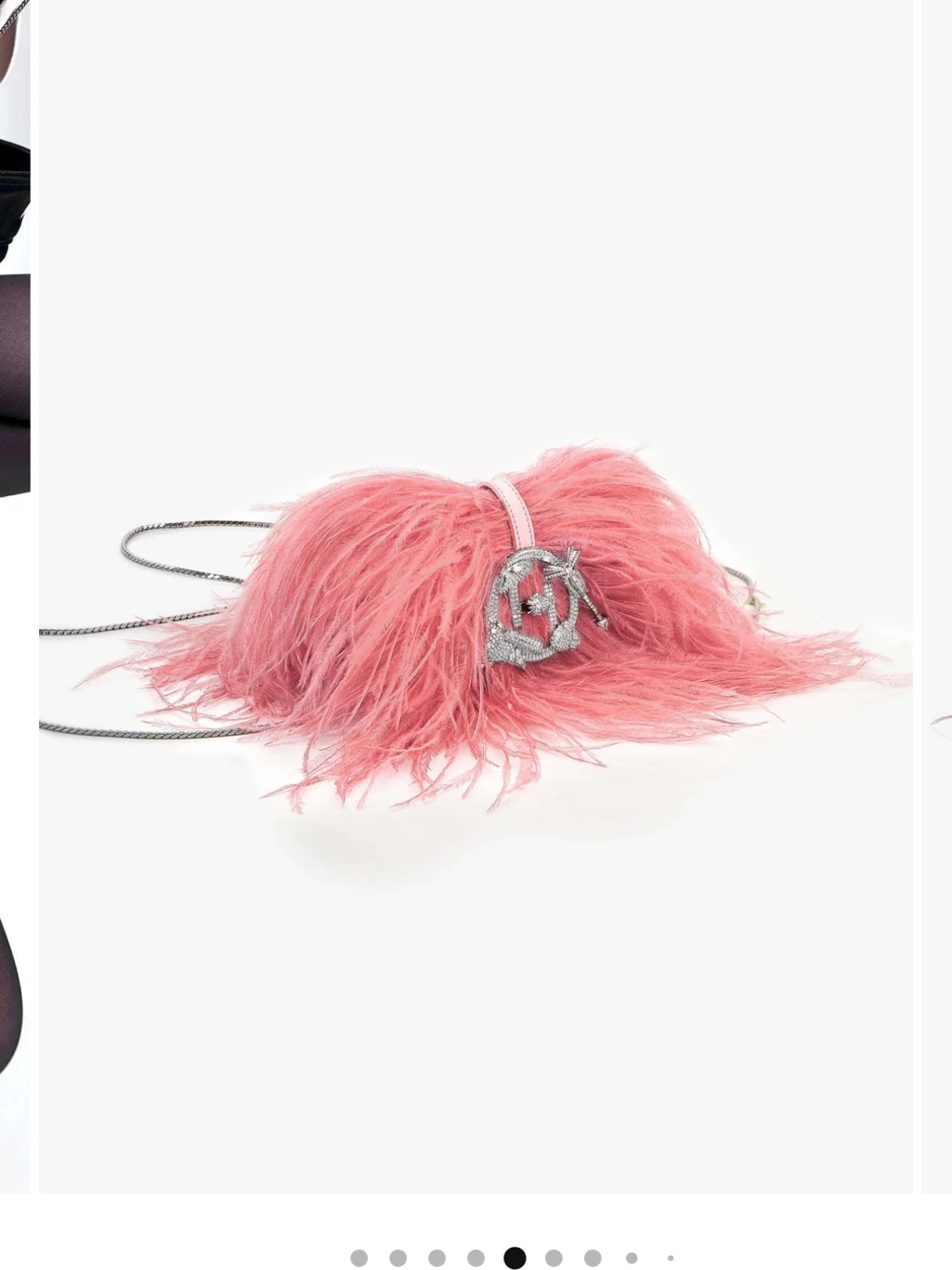 Feather Crossbody Bag With Crystal Accent - Pink